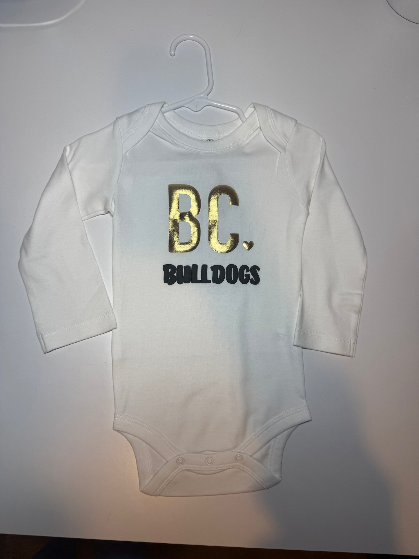 BC Bulldogs Long Sleeve Baby Onesie - 6 colors