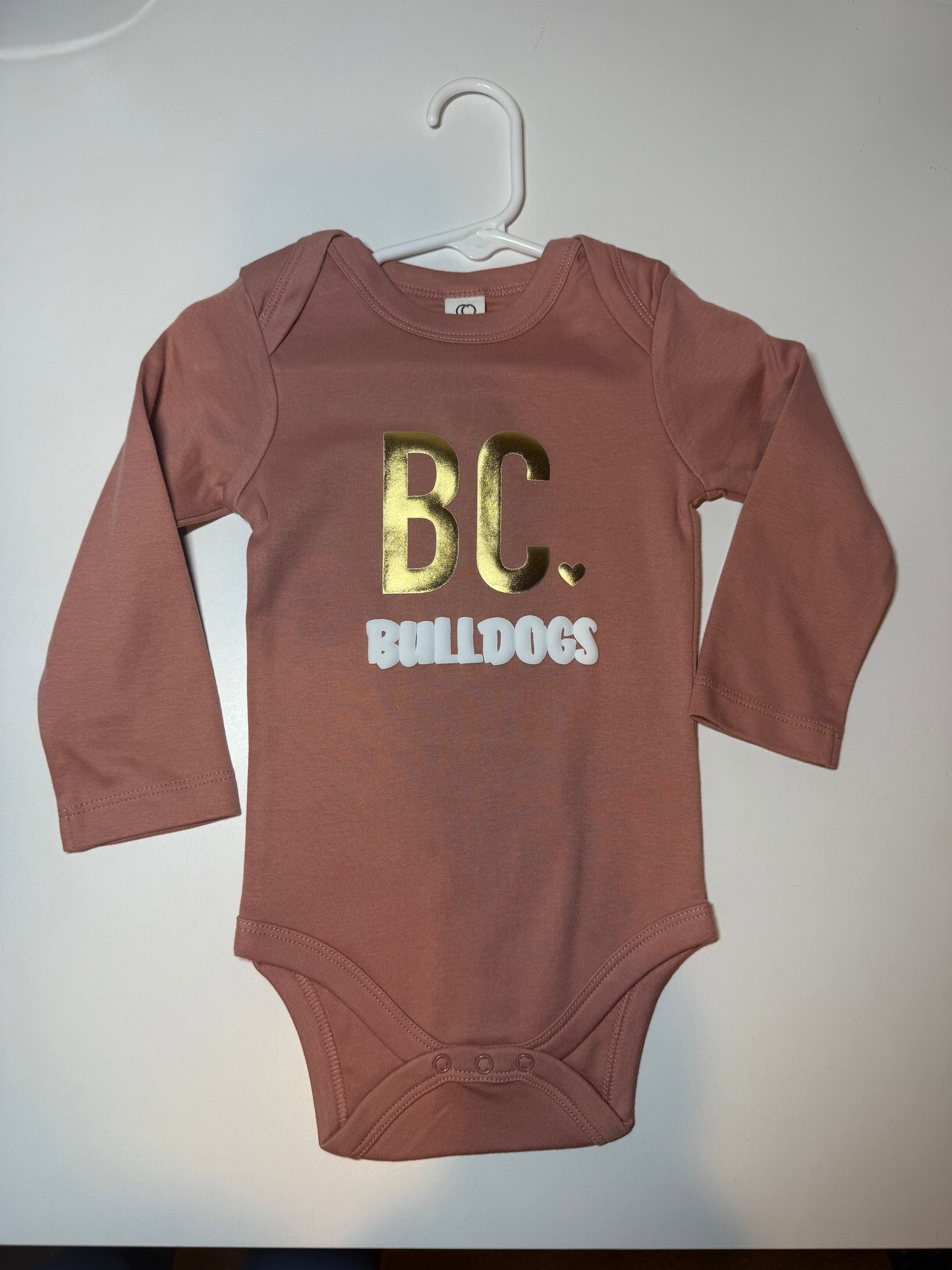 BC Bulldogs Long Sleeve Baby Onesie - 6 colors