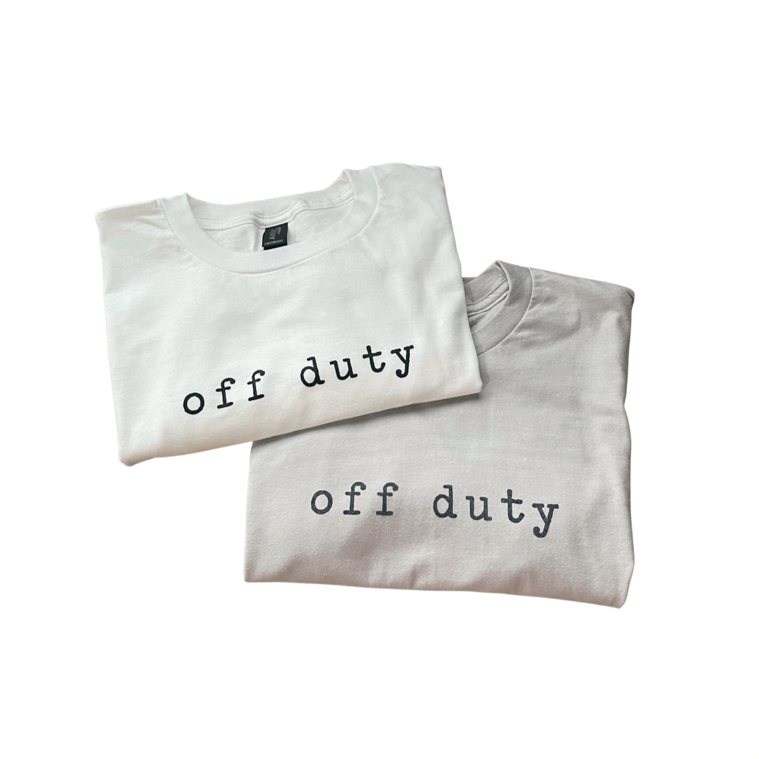 Adult Unisex off duty Graphic Tee - 2 colors