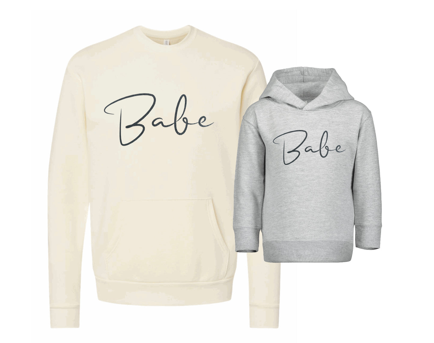 Adult Shiny Metallic Babe Sweatshirt with pockets
