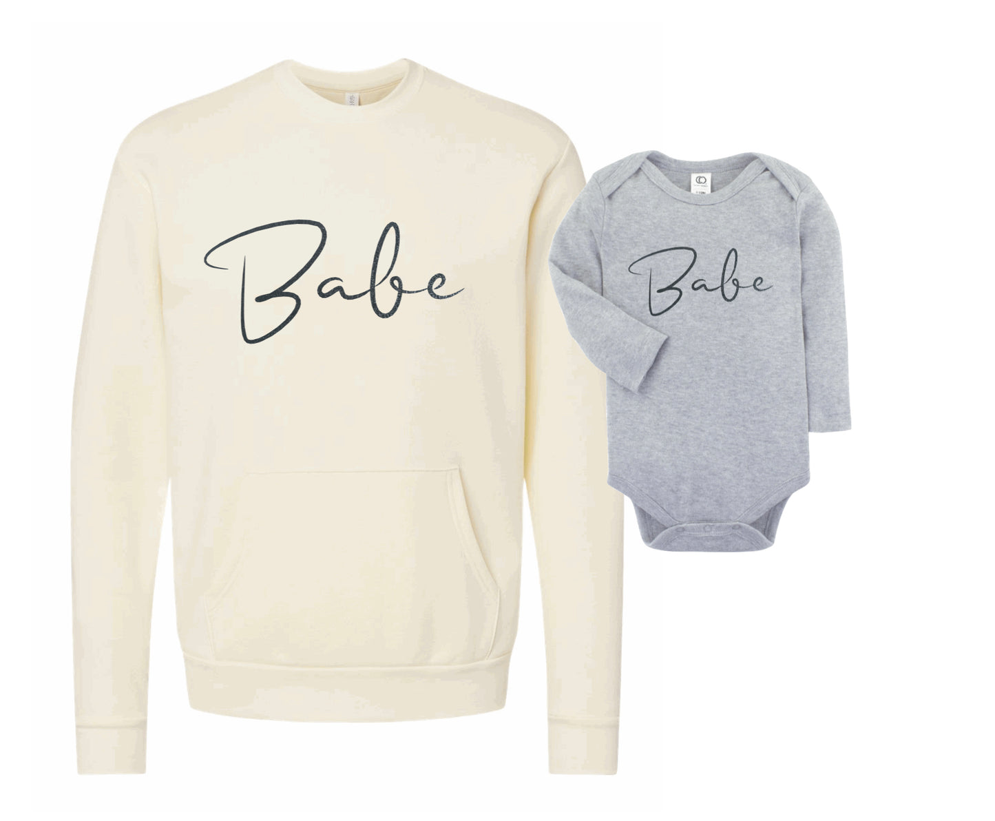 Adult Shiny Metallic Babe Sweatshirt with pockets