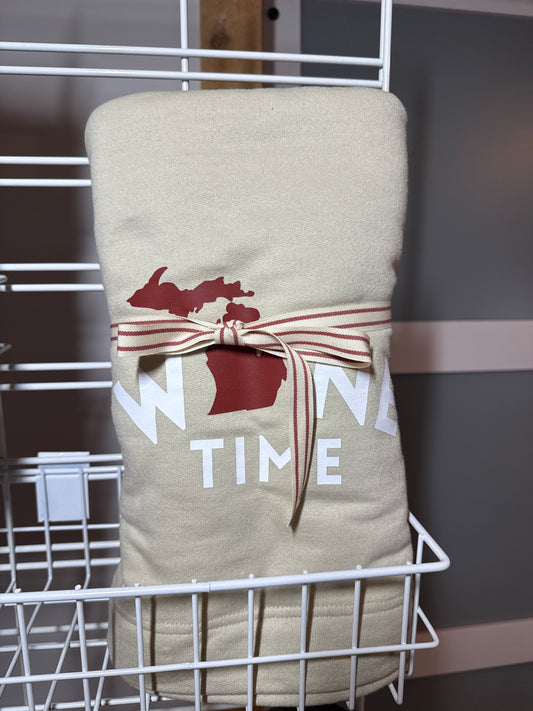 Michigan Wine Time Fleece Blanket 50” X 60”