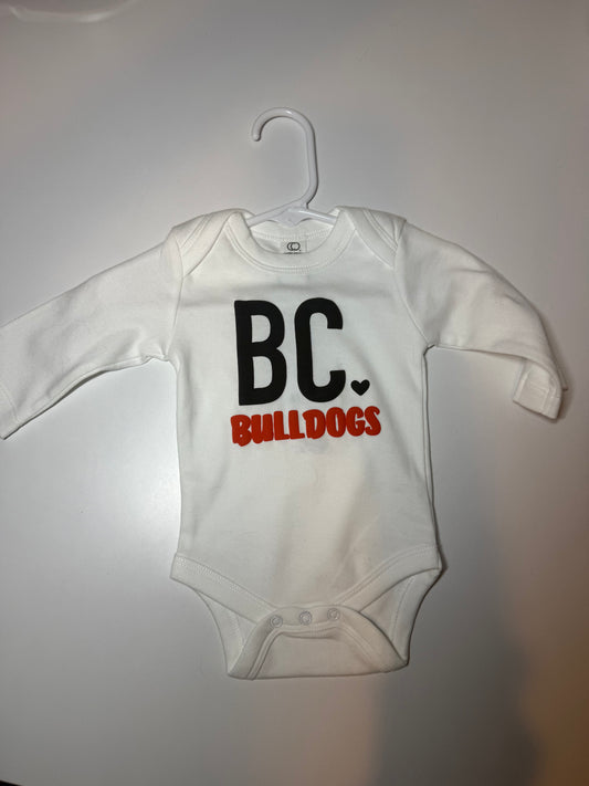 BC Bulldogs Long Sleeve Baby Onesie - 6 colors