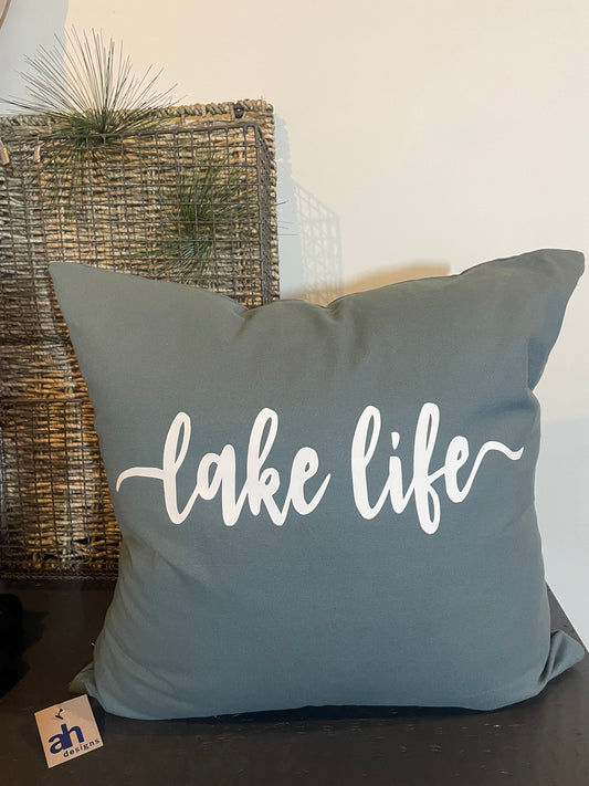 Lake Life Decorative Pillow 20X20 - 3 colors (removable cover)