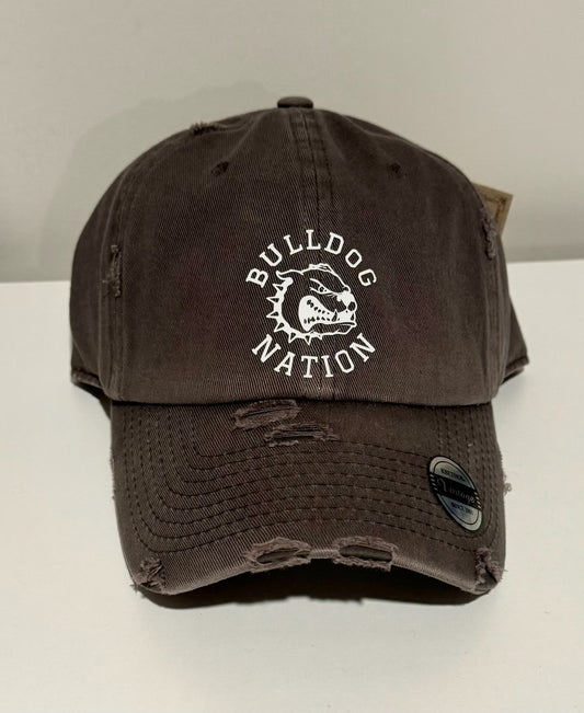 BC Distressed Baseball Cap - Bulldog Nation - 2 colors