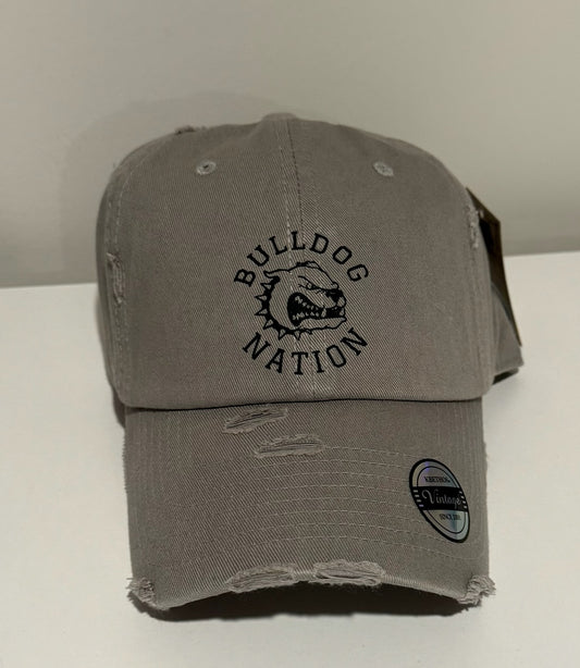 BC Distressed Baseball Cap - Bulldog Nation - 2 colors
