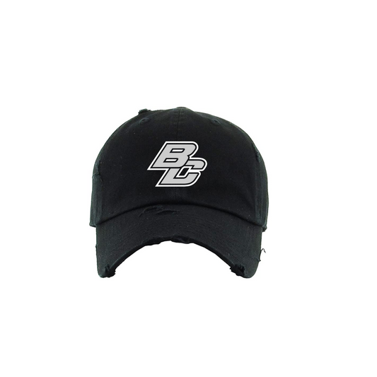 BC Distressed Black Baseball Cap - 2 designs