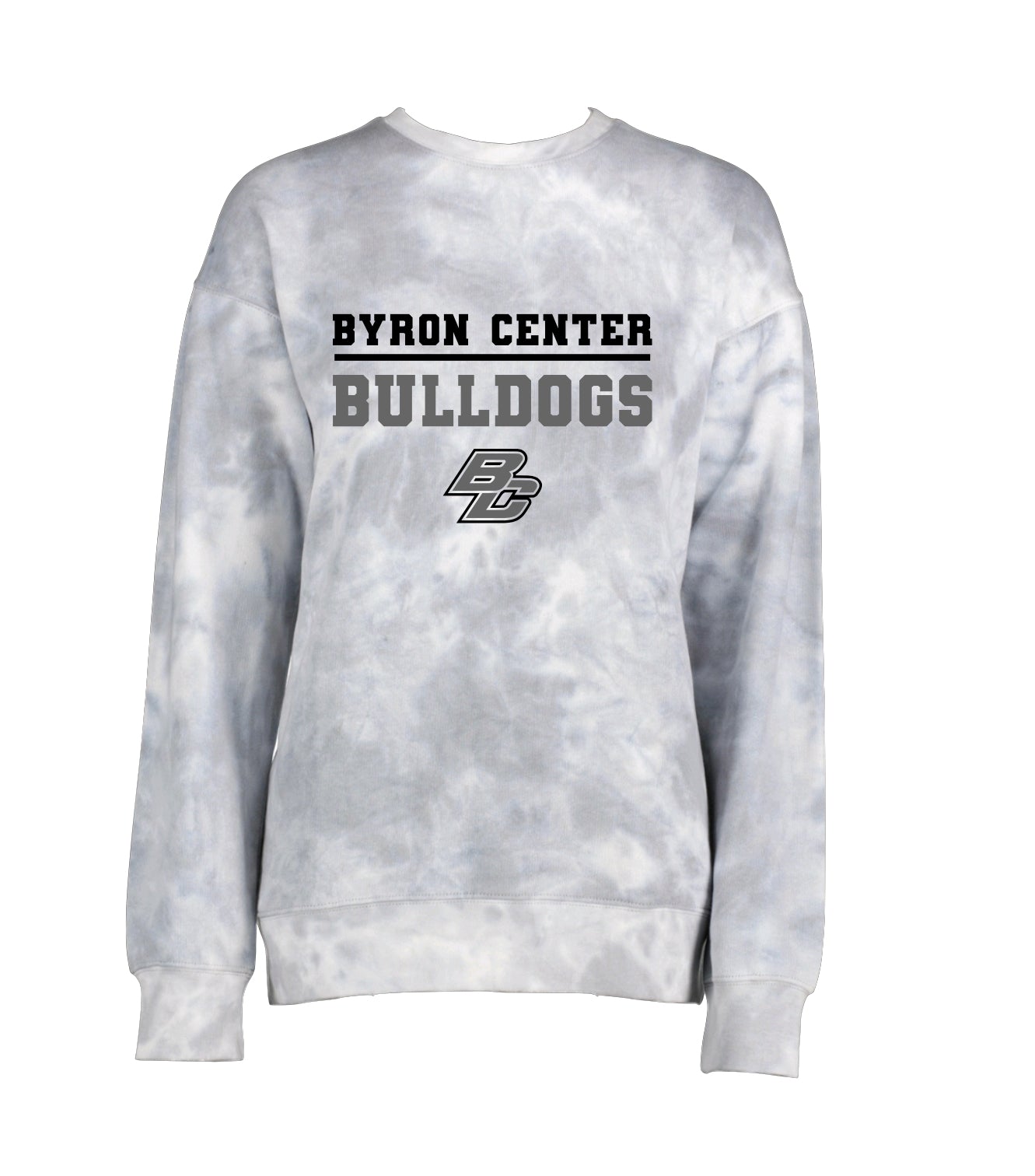 Kids Byron Center Bulldogs Silver Tie Dye Sweatshirt