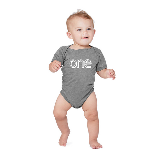 Baby 1st Birthday Short Sleeve Onesie - 5 colors