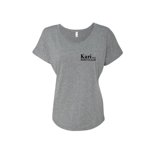 Kari the Mortician Women’s Scoop Neck Grey Tee