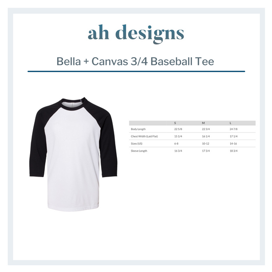 Kids 3/4 Sleeve Baseball Tee