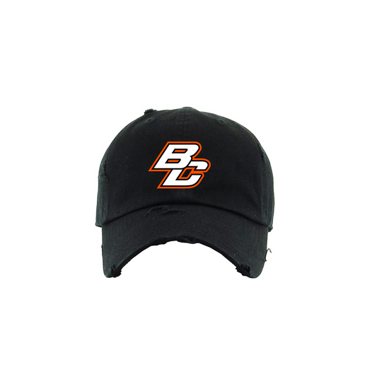 BC Distressed Black Baseball Cap - 2 designs
