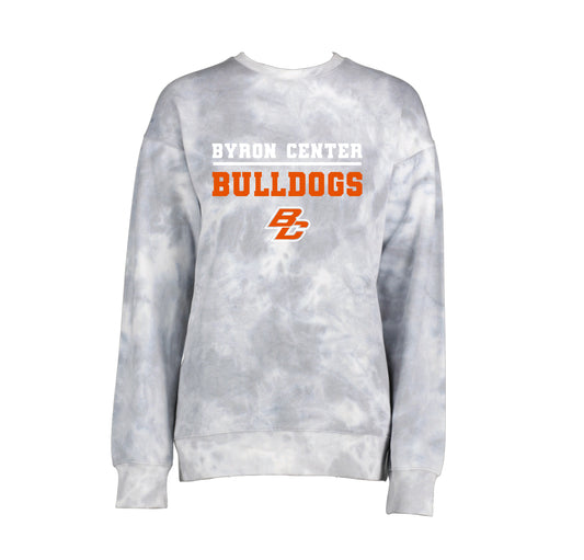 Kids Byron Center Bulldogs Silver Tie Dye Sweatshirt