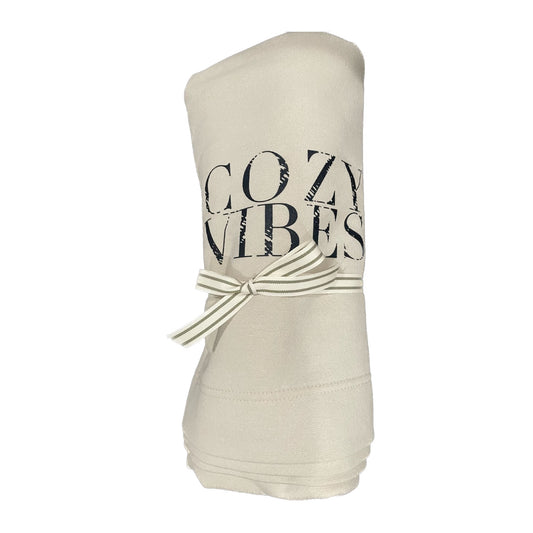 Cozy Vibes Cream Fleece Blanket 50” X 60”